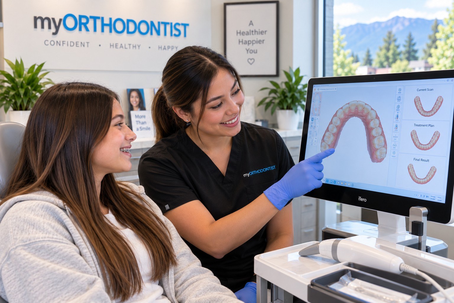 Digital orthodontic treatment plan review for patient education