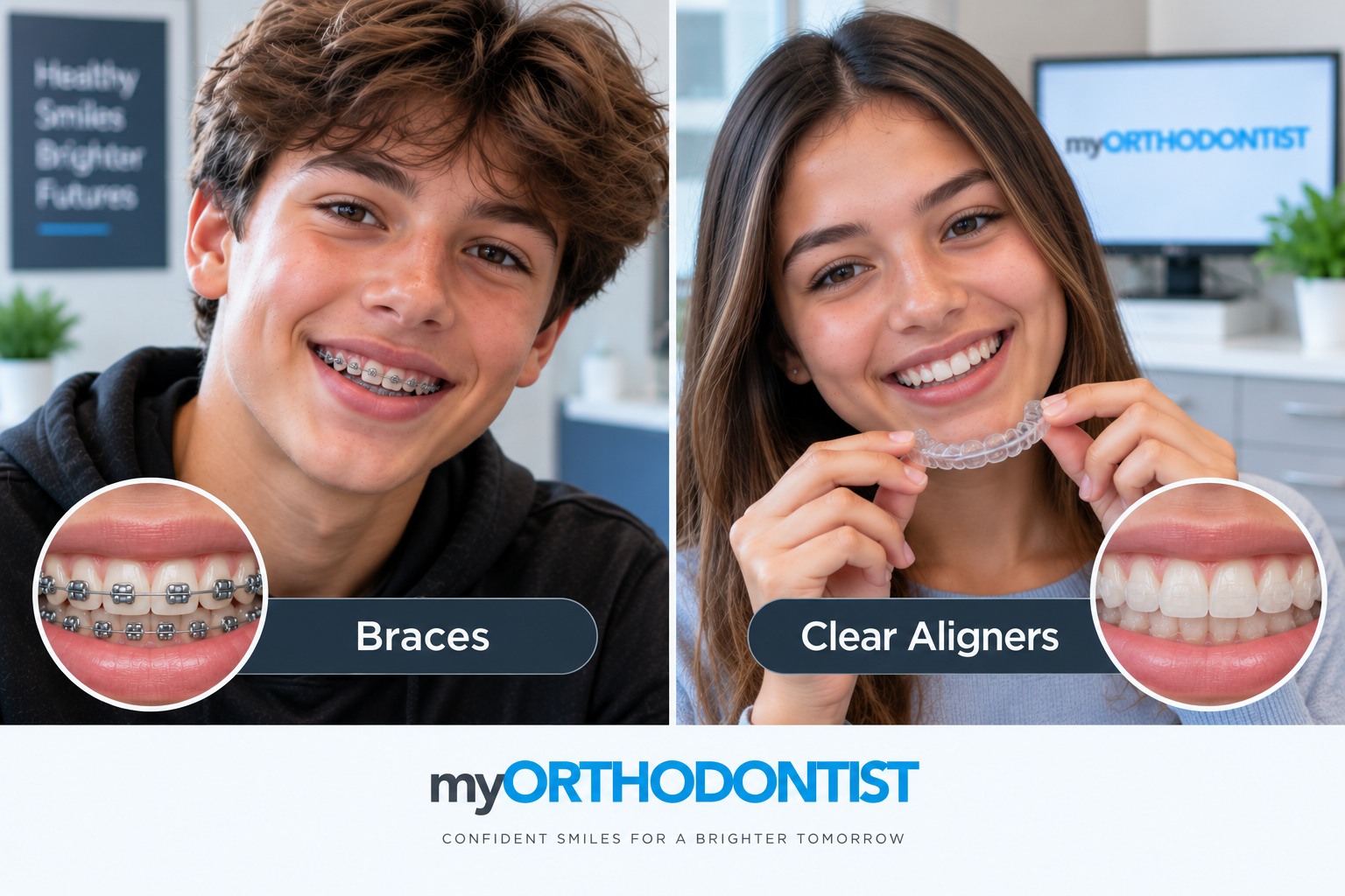 Comparison of conventional braces and clear aligners as orthodontic treatment options
